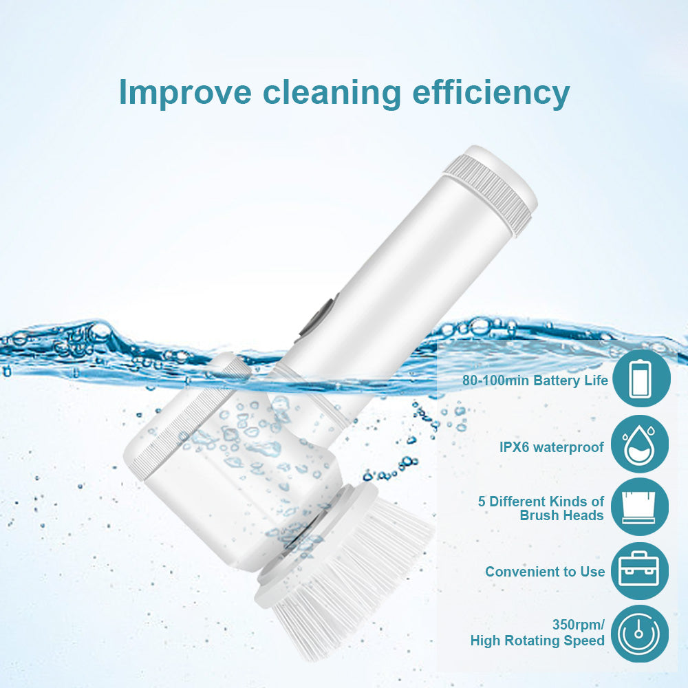 Electric Spin Scrubber, Cordless Handheld Power Cleaning Brush with 3 Replaceable Heads for Kitchen, Bathroom, Tiles & Car
