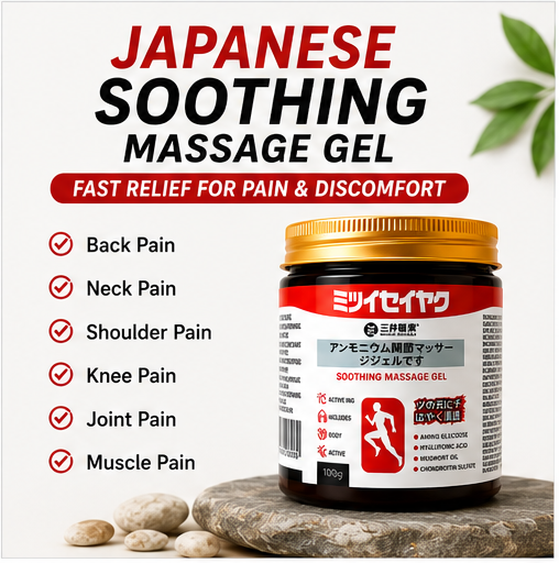 Japanese Pain Relief Gel for Knee, Back & Joint Support | Fast-Acting Herbal Massage Gel (Pack of 2)